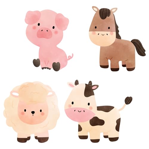 4 Pcs Large Farm Animal Cardboard Cutouts, Party Decorations for Kids