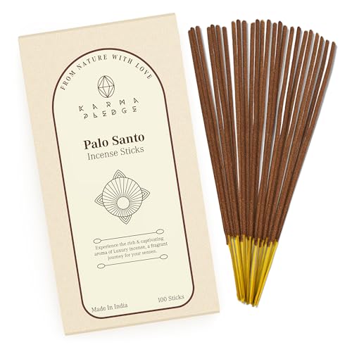 Palo Santo Incense Sticks - 100 Pack, 9-Inch Hand-Dipped Slow Burn