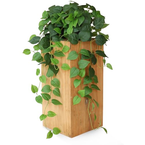 Artificial Pothos Hanging Plants - 33-Inch Faux Ivy Vines with Pots (Set of 2)