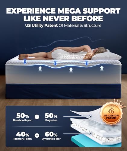 5-Inch Dual Layer Memory Foam Mattress Topper with Cooling Gel