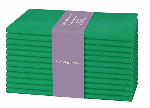 PurpleEssences 18x18 in Green Cloth Dinner Napkins Set of 12 - St Patrick's Day