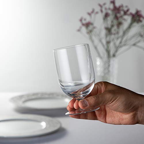 Handmade Crystal Water Glass, 11.8 fl oz Elegant Stemless Tumbler