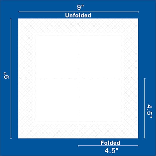Sofkii 400 Count White Cocktail Napkins - 4.5x4.5 Inch 2-Ply Bulk Beverage & Party Napkins - Variation: White-400