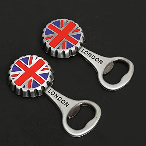 Magnetic British Flag Bottle Opener - Heavy Duty Stainless Steel Beer & Soda Can Opener, Fridge Magnet Gift for Men Women