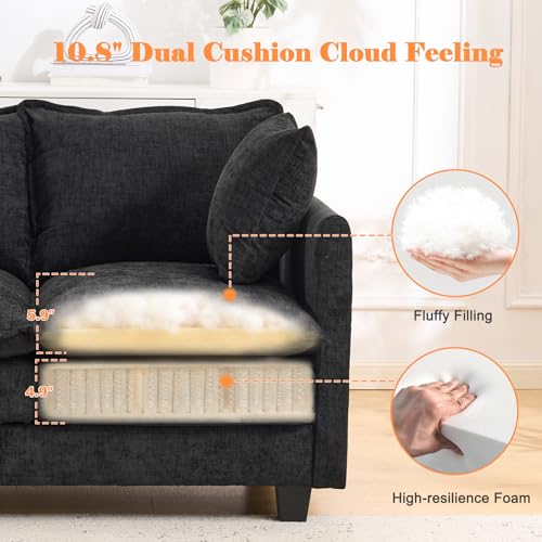 50-Inch Modern 2-Seater Loveseat Sofa with Deep Cushions and Pillows