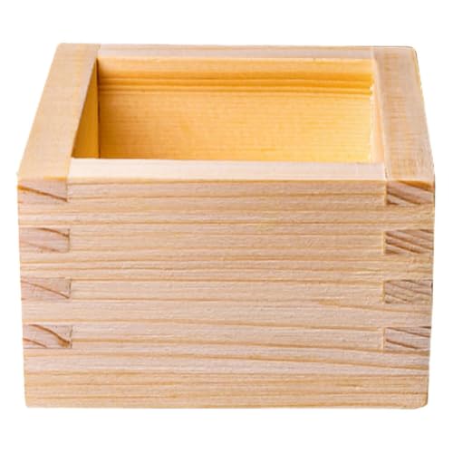 Japanese Wooden Sake Cup Holder Square 3.14in for Sushi Tea Home Decor Gift