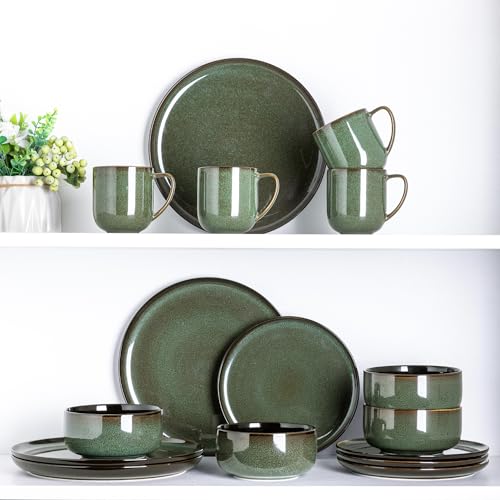 LERATIO Reactive Glaze Ceramic Coffee Mug Set of 6, 12oz - Handmade & Durable