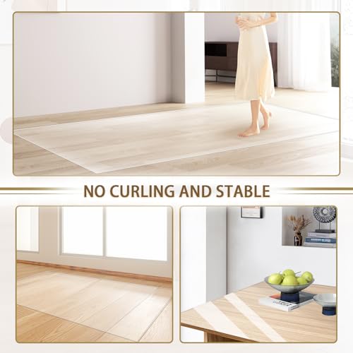 Clear Vinyl Floor Runner Mat 24x72 Inch Heavy Duty Protective PVC Rug