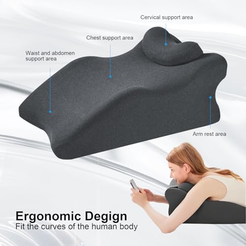 Memory Foam Wedge Pillow for Back Support and Relaxation - Dark Grey