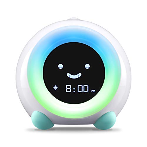 Kids Sleep Trainer Alarm Clock with Night Light and Sound Machine - Blue