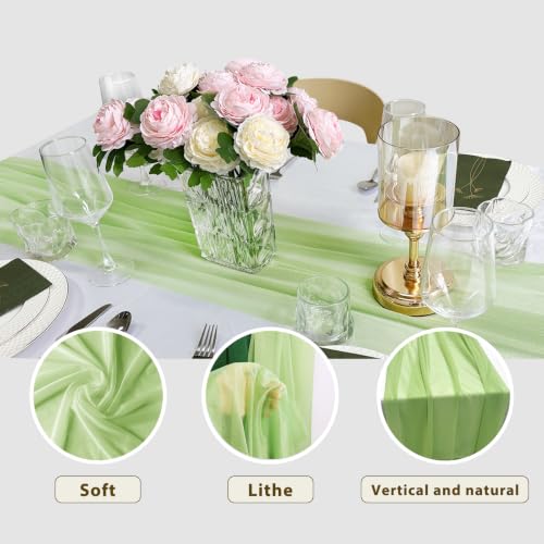 Burgundy Red Chiffon Table Runner 10ft x 28in Elegant Wedding Decor - 1Pcs