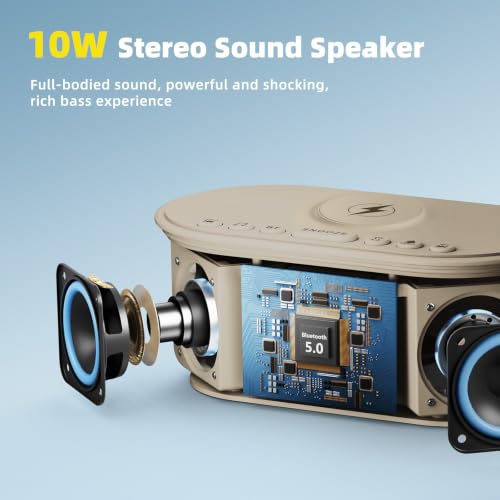 White Noise Sound Machine Alarm Clock with Wireless Charger & Bluetooth Speaker