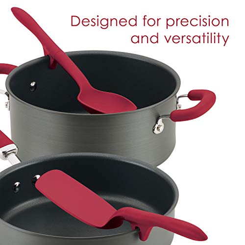 Rachael Ray Tools and Gadgets Lazy Crush & Chop, Flexi Turner, and Scraping Spoon Set / Cooking Utensils - 3 Piece, Red