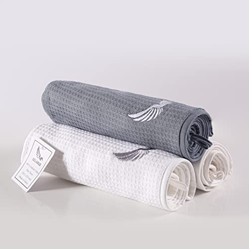 100% Turkish Cotton Hair Towel Wrap, Waffle Weave Turban for Curly Hair