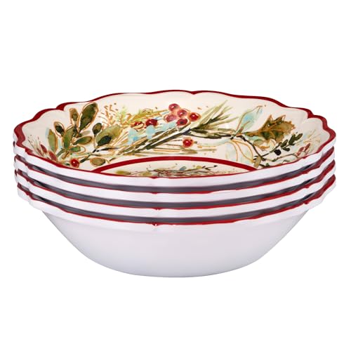 Certified International Christmas Gatherings 8.5-Inch Melamine Serving Bowls, Set of 4