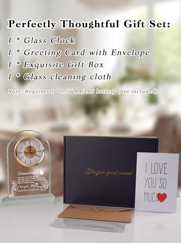 Grandma Gifts from Granddaughter Grandson - Birthday Glass Clock - WinTaim