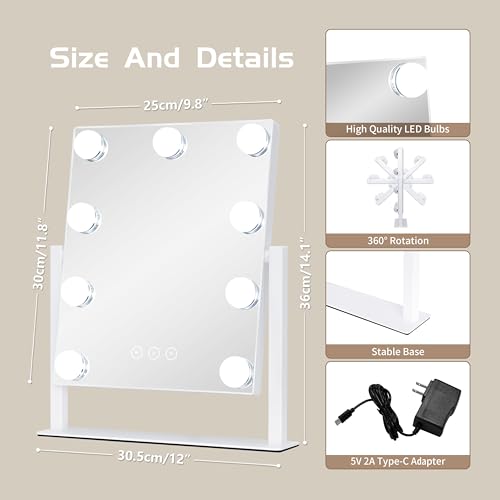 Vanity Mirror with Lights, Makeup Lights,3 Color Lighting Modes