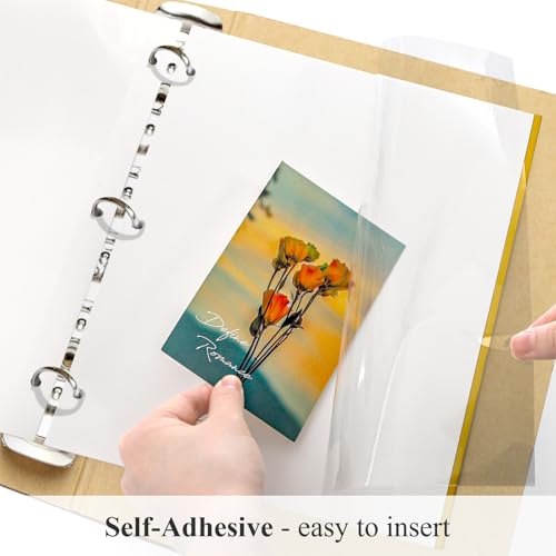 100 Sheet Self-Adhesive Photo Album Refill Pages for 3-Ring Binders, 11x9"