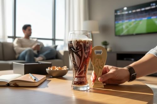 FIFA World Cup 2026 Collectible Beer Glass & Trophy Bottle Opener Gift Set