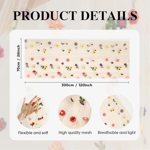 Artoid Mode Champagne Apricot Floral Gauze Table Runner 27" x 120"