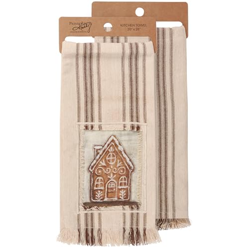 Primitives by Kathy Gingerbread House Kitchen Towel - Christmas Decor, Cotton, Set of 1