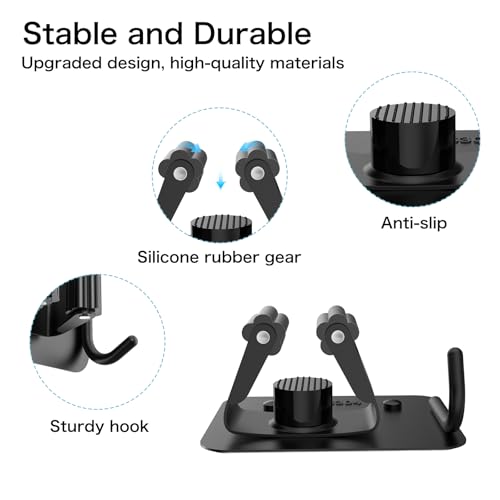4 Pack Stainless Steel Self Adhesive Broom and Mop Holder Wall Mount