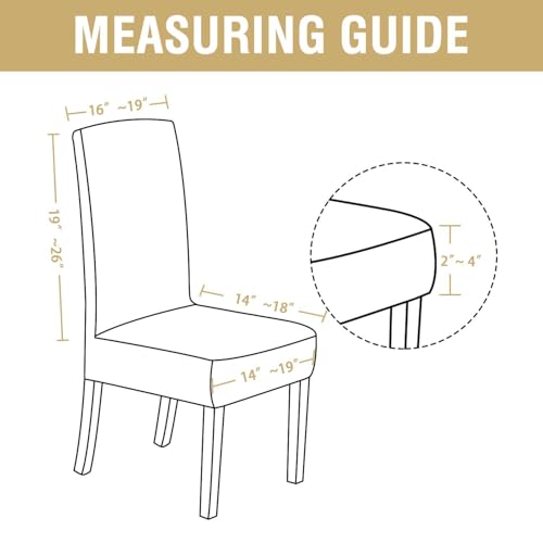 Velvet Dining Chair Covers - Stretch Slipcovers for Parson Chairs, Set of 6, Ivory