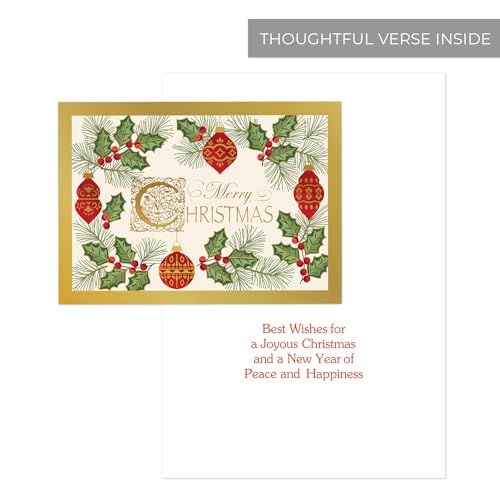Masterpiece Studios Antique Christmas 15-Count Card Box with Gold Foil Envelopes (7.87 x 5.62)