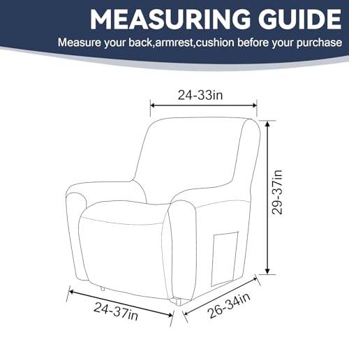 Recliner Chair Cover, Stretch Furniture Protector for Pets & Kids - Navy