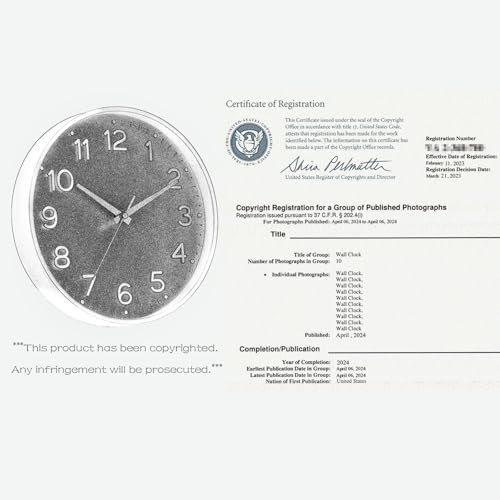 8 Inch Silent Non-Ticking Wall Clock - Modern Green & Gold Quartz Clock