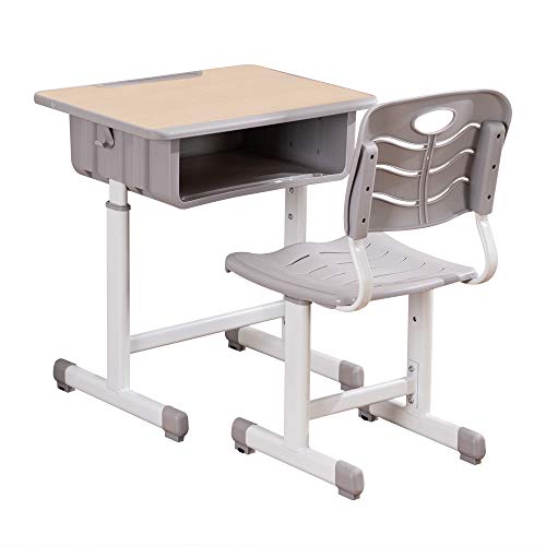 Height Adjustable Children's Desk and Chair Set with Storage Drawer