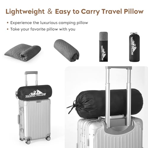 Compressible Shredded Memory Foam Camping & Travel Pillow - 12x16 Inch