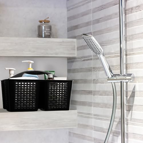 Tiawudi Portable Shower Caddy with Handle & Drainage Holes, Plastic Storage Basket