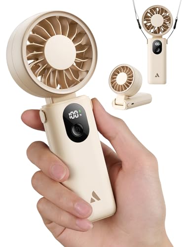 Aecooly Portable Handheld Fan 20H Battery Life 5-Speed USB Rechargeable