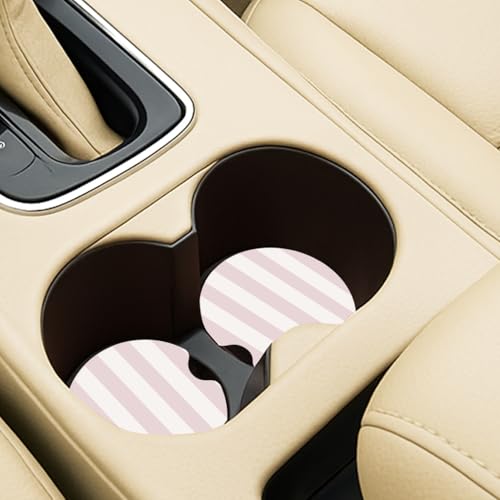 Absorbent Ceramic Car Coasters - 2 Pack Cute Aesthetic Cup Holder Inserts