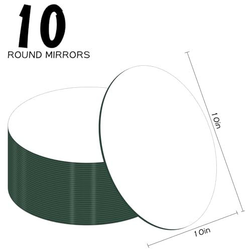 10-Inch Round Acrylic Mirror Trays for Table Centerpieces, 10 Pack