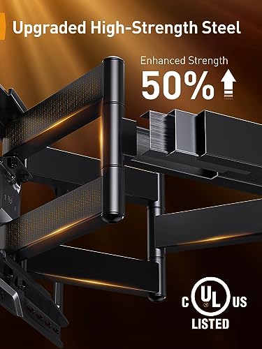 Full Motion TV Wall Mount Bracket for 42–90 Inch TVs, Heavy Duty 150 lbs