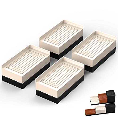 Heavy Duty Adjustable Furniture Risers - Stackable Bed & Table Lifts (Set of 4)