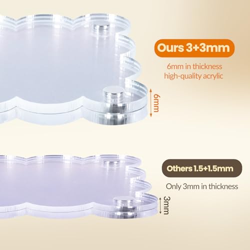 10-Pack Scalloped Acrylic Magnetic Picture Frames for Fridge - 2.36 x 3.54 Inch