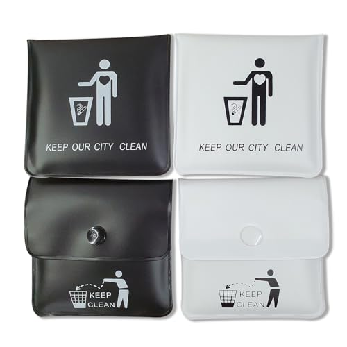 Portable Pocket Ashtray Pouch - Fireproof Smell-Proof Travel Case (4 Pack)