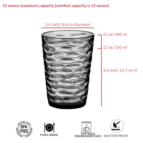 8-Piece Reusable Acrylic Tumbler Set, 14oz and 20oz Shatter-Proof Cups