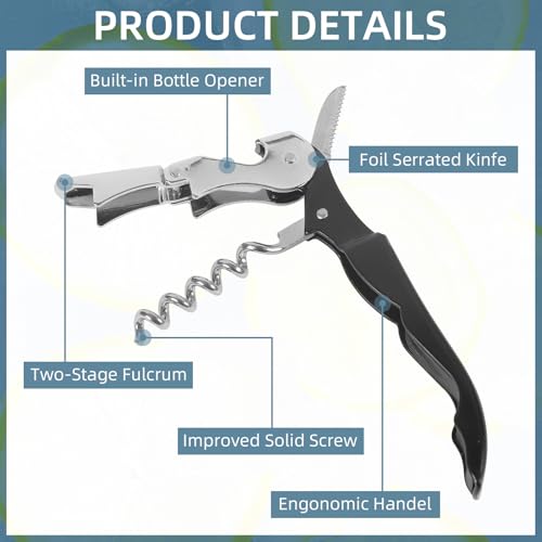 Colorful Stainless Steel Waiter's Corkscrew Wine Opener Set of 24 - Heavy Duty Bar Tool