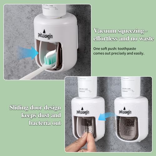 Automatic Toothpaste Dispenser, Wall-Mounted Hands-Free Bathroom Organizer