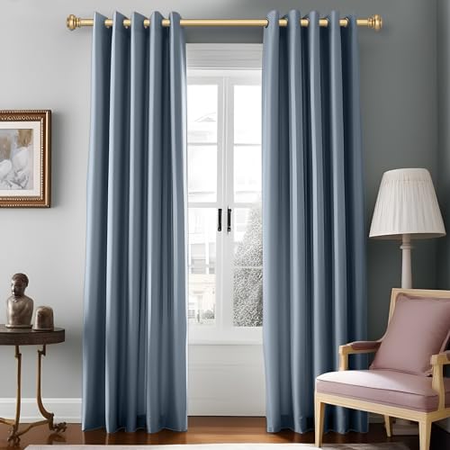 Heavy Duty Gold Curtain Rod (28-48 Inches) - 1 Inch Adjustable Drapery Rod