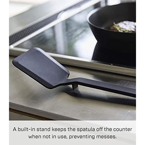 Yamazaki Home Tower Silicone Kitchen Utensils, Black - Spatula - Silicone