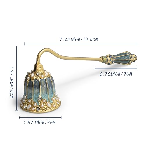 Elegant Candle Snuffer with Pearl Inlay & Metal Handle