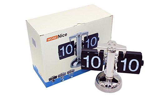 Retro Flip Down Desk Clock, Silent Mechanical Digital Table Clock