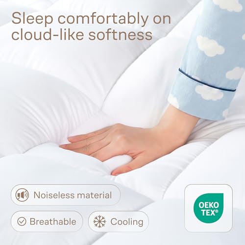 Full Size Cooling Mattress Topper - Extra Thick Soft Mattress Pad