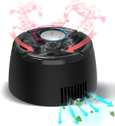Smokeless Ashtray with Air Purifier and Aromatherapy, Rechargeable USB