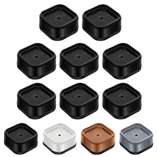 Heavy Duty Adjustable Furniture Risers - 8 Pack Stackable Bed Lifts (Black)